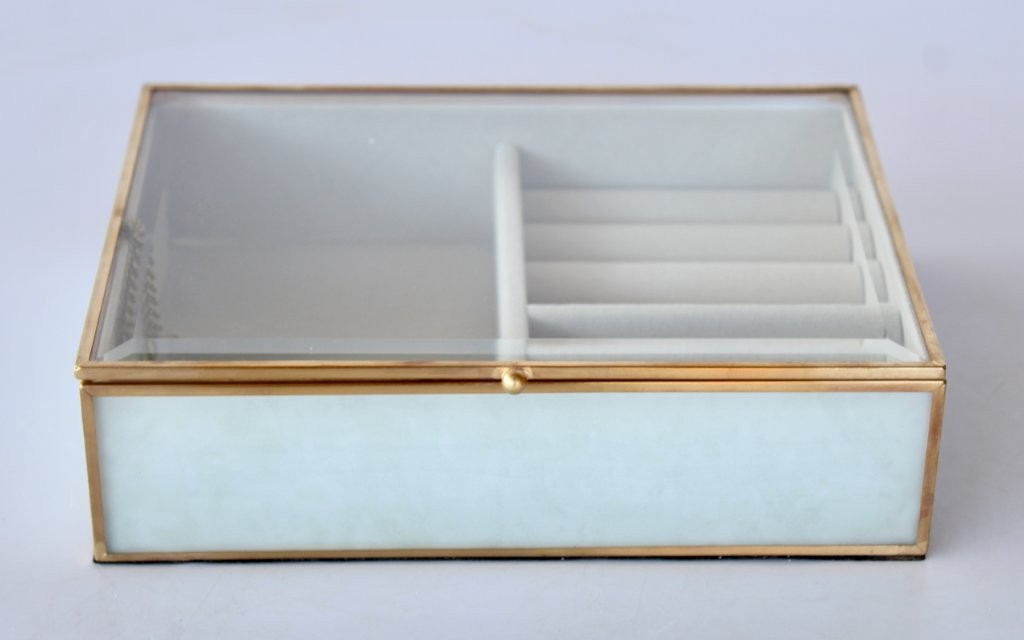 Glass And Velvet Jewellery Box